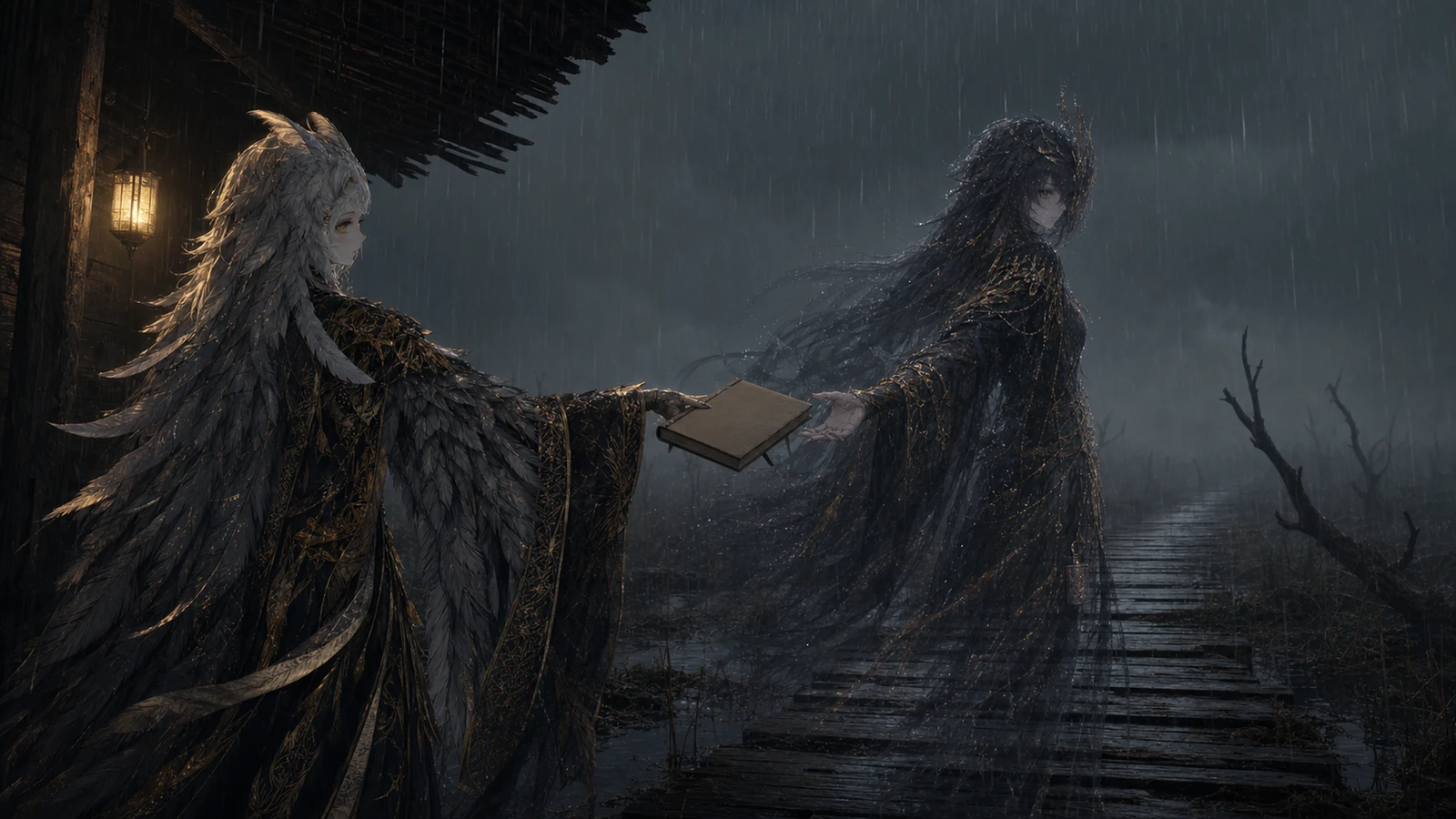 走进雨里