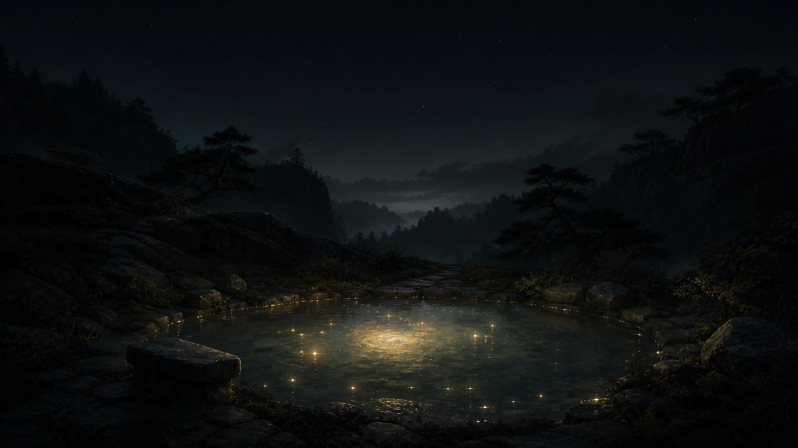 星尘泉：夜谷静泉、水面星屑